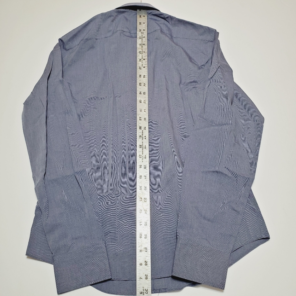 Untuckit Solid Blue Pattern Men's Casual Long Sle… - image 4